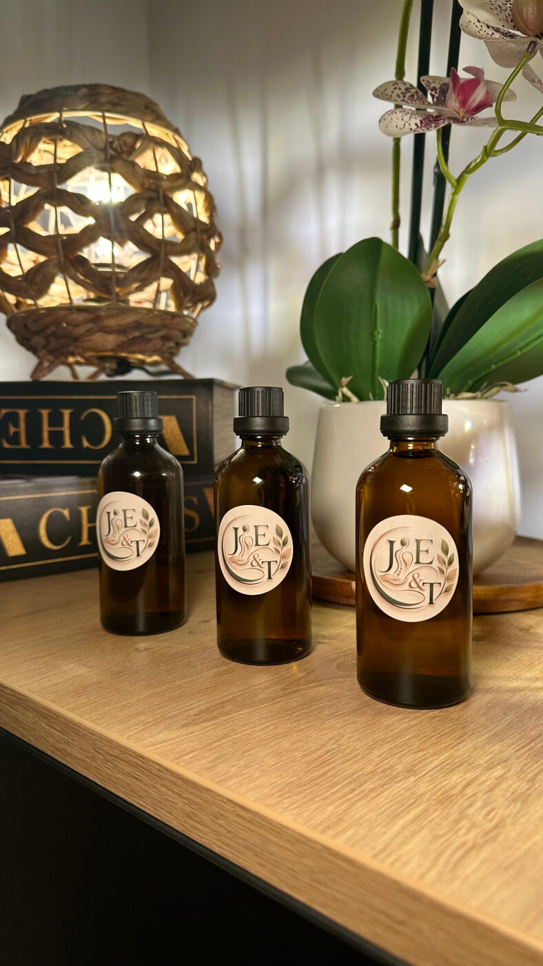 Flacons d'huiles de massage artisanales